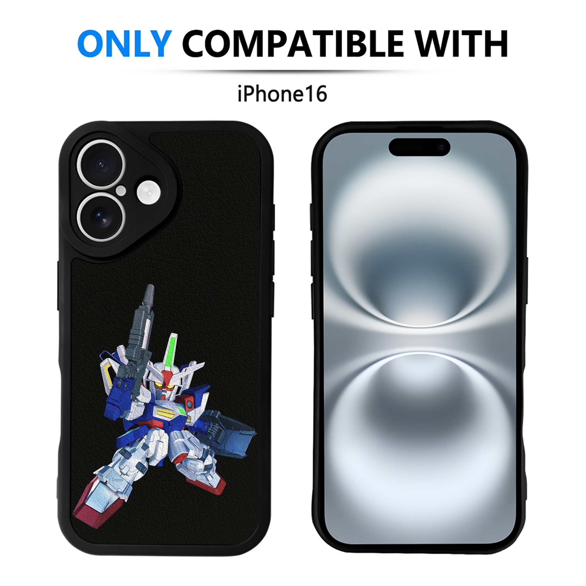 （画像用） 機動戦士ガンダム Mobile Suit Gundam 【iPhone 16シリーズ対応】シリコンスマホケース（レザー調） 材質：シリコン